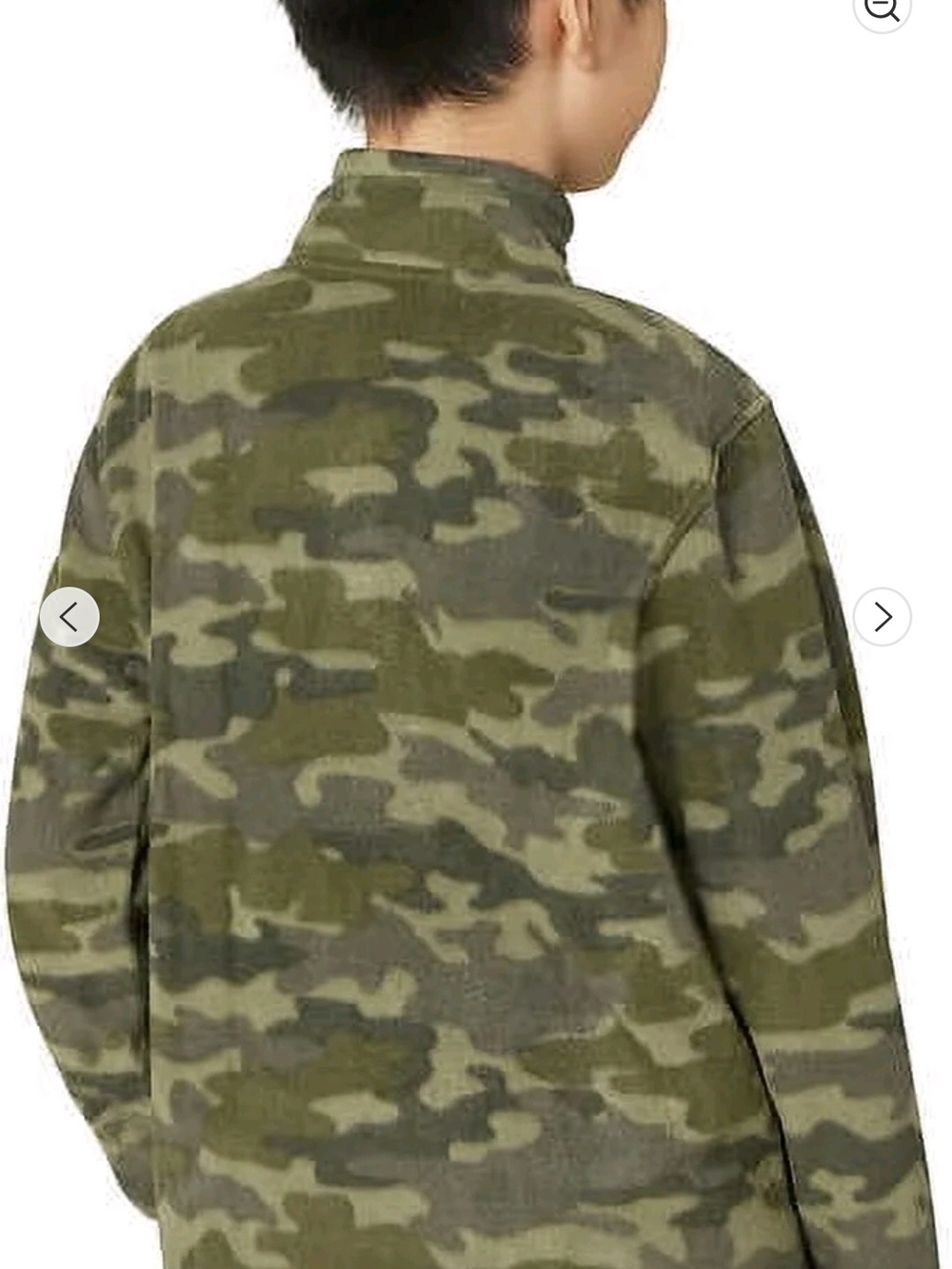 Eddie Bauer Kids Green Camo Fleece Pullover - Picture 4 of 5